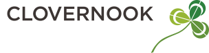 Logo for Clovernook Center for the Blind and Visually Impaired, featuring a green three-leaf clover